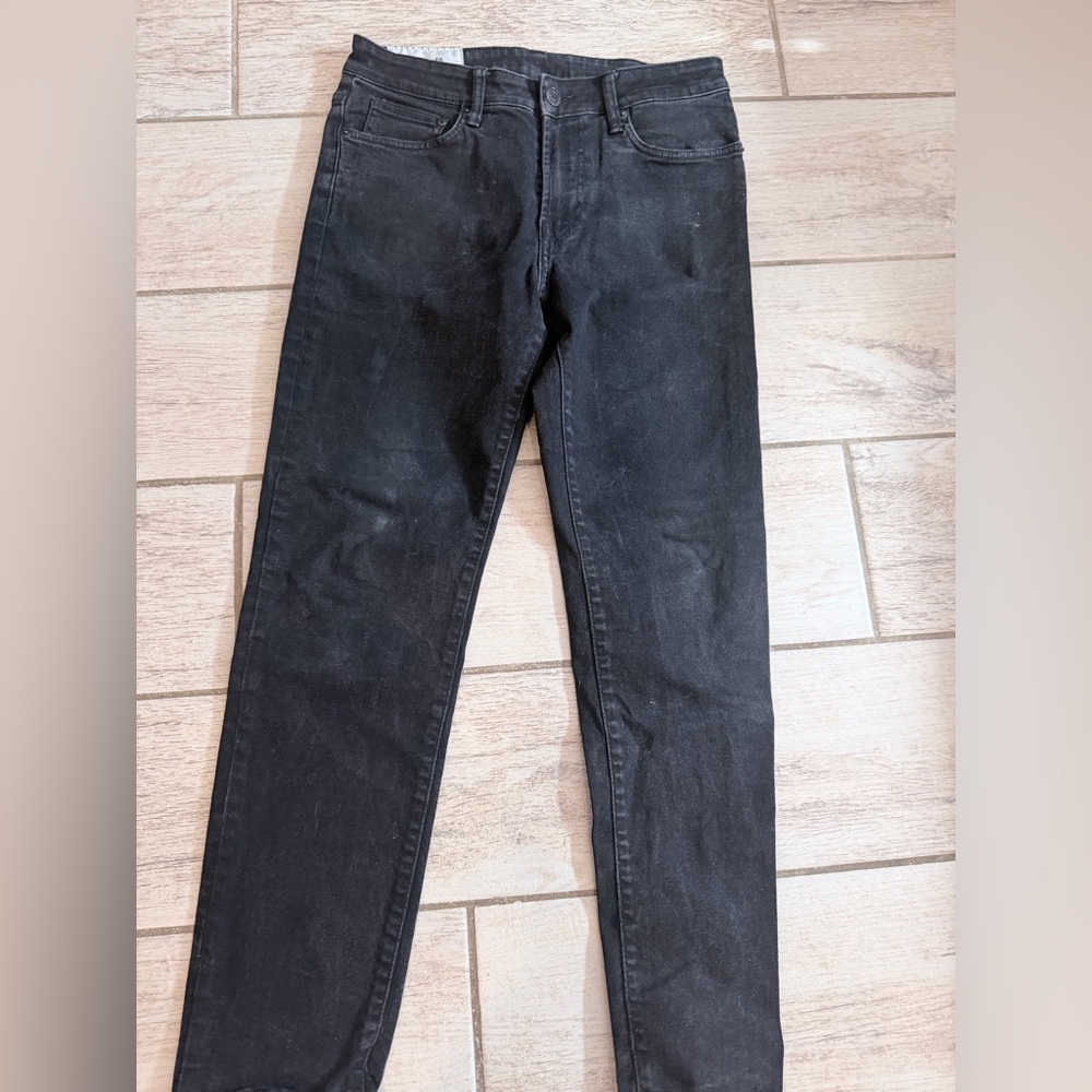 H&M Men's Straight Regular Fit Coupe Dark Navy/Black Jeans Standard 29x32